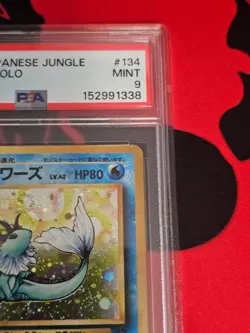 1997 POKEMON JAPANESE JUNGLE #134 VAPOREON-HOLO PSA 9 - Image 4