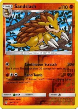 Pokemon - Sandslash - 84/214 - Rare - Reverse Holo - Sun & Moon Unbroken Bonds - - Image 1