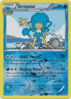 Pokemon - Simipour - 23/98 - Rare - Reverse Holo - Emerging Powers - NM - Image 1