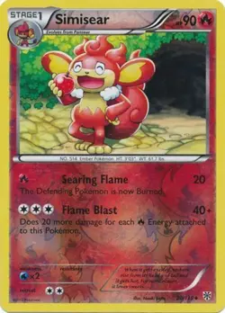 Pokemon - Simisear - 20/135 - Uncommon - Reverse Holo - BW Plasma Storm - NM - Image 1