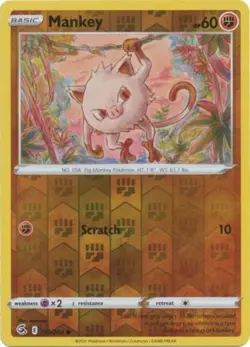 Pokemon - Mankey - 133/264 - Common - Reverse Holo - Sword & Shield - Fusion Str - Image 1