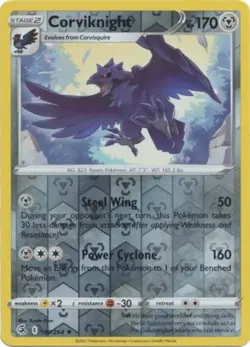 Pokemon - Corviknight - 190/264 - Rare - Reverse Holo - Sword & Shield - Fusion - Image 1