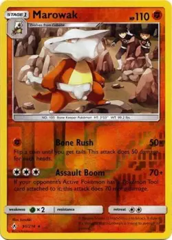 Pokemon - Marowak - 91/214 - Rare - Reverse Holo - Sun & Moon Unbroken Bonds - N - Image 1
