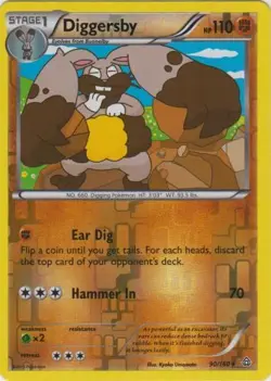 Pokemon - Diggersby - 90/160 - Rare - Reverse Holo - XY - Primal Clash - NM - Image 1