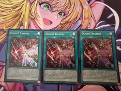Yugioh 3x DoomZ Raiders DOOD-EN057 Doom of Dimensions Super Rare 1st Ed NM - Image 1