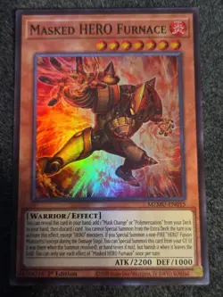 Yugioh Masked HERO Furnace MZMU-EN015 Super Rare 1st Edition NM Maze Of Muertos - Image 1