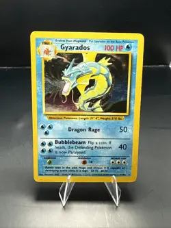 Pokemon Base Set Unlimited Gyarados 6/102 Holo Rare - Image 1