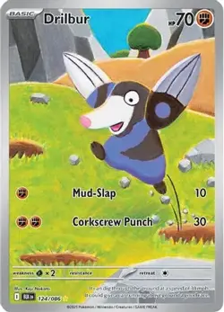 Drilbur - 124/086 Holo Illustration Rare SV: Black Bolt Pokemon NM - Image 1