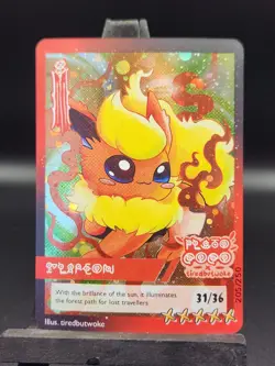 Flareon 205/250 Exclusive Pluto Coco X Tiredbutwoke Holo Fanart Pokemon Card - Image 1