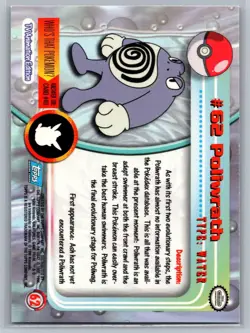 Poliwrath #62 Topps Pokemon Card - Foil - Blue Logo - NM - Image 2