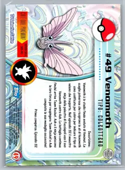 Venomoth #49 Topps Pokemon Card - Foil - Blue Logo - NM - Image 2