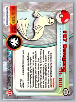 Dewgong #87 Topps Pokemon Card - Foil - Blue Logo - NM - Image 2