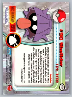 Shellder #90 Topps Pokemon card - Foil - Blue Logo - NM - Image 2