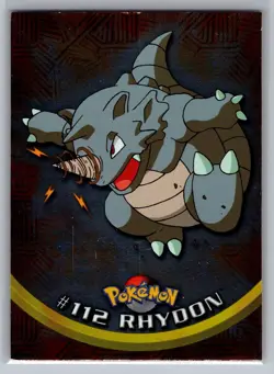 Rhydon # 112 Topps Pokemon Card - Foil - Blue Logo - NM - Image 1
