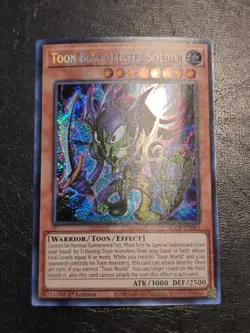 Yu-Gi-Oh! SECRET RARE CARD TOON BLACK LUSTER SOLDIER BLCR-EN065 1ST NM/VLP - Image 1