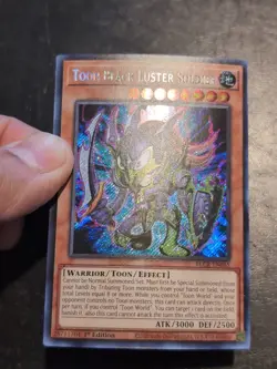 Yu-Gi-Oh! SECRET RARE CARD TOON BLACK LUSTER SOLDIER BLCR-EN065 1ST NM/VLP - Image 2