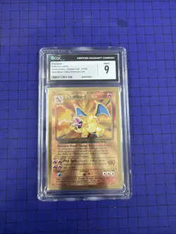 CGC Mint 9 Charizard Holo Metal Card Celebrations Series 004/102 - Image 1