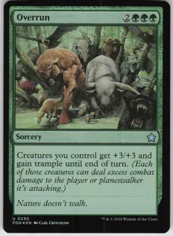 MTG Overrun Foil NM Foundations Magic 230 - Image 1