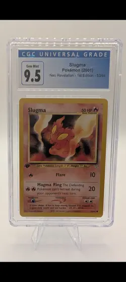 Pokemon Slugma 53/64 Neo Revelation 1st Edition CGC 9.5 Gem Mint - Image 1