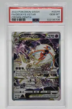 2023 POKEMON SWORD & SHIELD CROWN ZENITH #GG46 FULL ART/DEOXYS VSTAR PSA 10 - Image 3