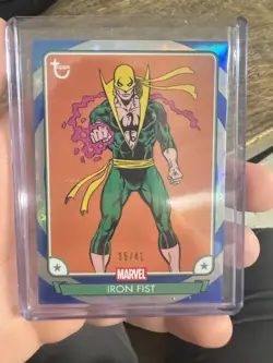 2026 Topps Marvel Brooklyn Captain America 85th Iron Fist Blue&White Star /41 - Image 1