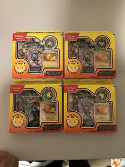 Pokemon TCG Pokemon Day 2026 Box Pikachu Promo Card Coin Boosters 4 Boxes - Image 1