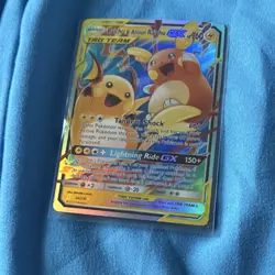 Raichu & Alolan Raichu GX Ultra Rare TAG TEAM Holo Card 54/236 260 HP - Image 1