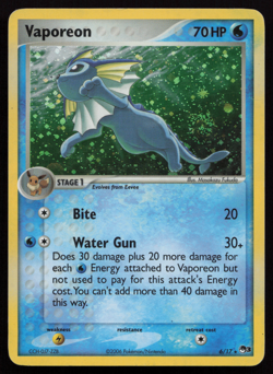 Pokemon TCG English Card Pop Series 3 Vaporeon 6/17 Holo Rare - MP - Image 1