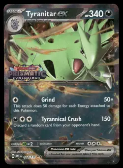 Pokemon Cards Tyranitar ex 064/131 Prismatic Evolutions Stamp NM *3 - Image 1