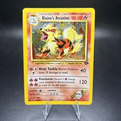Blaine's Arcanine - 1/132 - Pokemon Gym Challenge Unlimited Holo Rare Card MP -j - Image 1