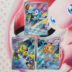 Piplup 042 + Chimchar 041 + Turtwig 040 - First Partner Pokemon Cards - #L497 - Image 1