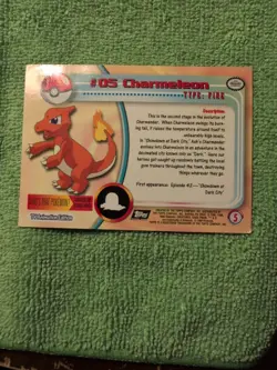 TOPPS CHARMELEON HOLO FOIL CARD NP TV Animation Series 1 Pokemon - Image 2