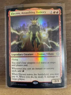 Electro, Assaulting Battery (Foil) Marvel's Spider-Man Magic Mtg Spm - Image 1