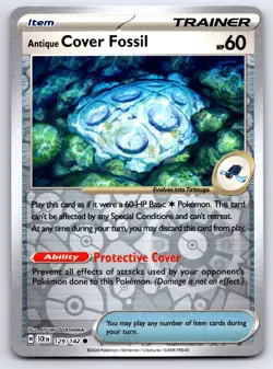 Pokemon SV07: Stellar Crown Antique Cover Fossil SCR Reverse Holo 129/142 NM - Image 1