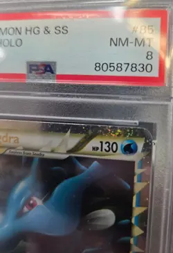 2010 POKEMON HEARTGOLD KINGDRA PRIME #85 ULTRA RARE PSA 8 NM #80587830 (SWIRL) - Image 3