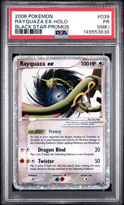2006 POKEMON BLACK STAR PROMOS #039 RAYQUAZA EX-HOLO PSA 1 MK - Image 1