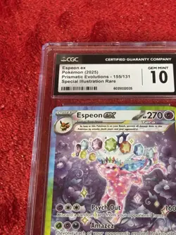 2025 POKEMON PRISMATIC EVOLUTIONS #155/131 ESPEON EX CGC 10 GEM MINT - Image 3