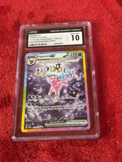 2025 POKEMON PRISMATIC EVOLUTIONS #155/131 ESPEON EX CGC 10 GEM MINT - Image 5