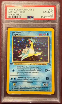 1999 Pokemon Fossil Laptras Holo 1st Edition #10 PSA 8.5 NM-MT - Image 1