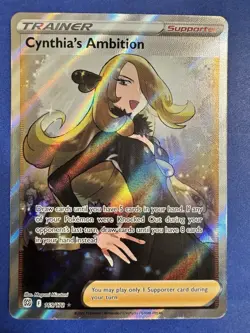 Pokemon Cynthia’s Ambition 169/172 Full Art Trainer Brilliant Stars NM - Image 1
