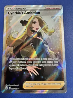 Pokemon Cynthia’s Ambition 169/172 Full Art Trainer Brilliant Stars NM - Image 2