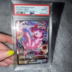 PSA 10 Pokemon TCG Swsh08: Fusion Strike Mew VMAX Full Art Secret 269/264 - Image 1