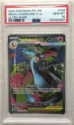 PSA 10 Mega Charizard X Ex 109/094 - Phantasmal Flames 2025 Pokemon TCG - Image 1