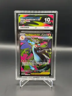 Pokemon TCG Mega Charizard X EX 109/094 SR - Phantasmal Flames - Ace 10 Graded - Image 1