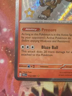 Entei Paldean Fates Holo Card 112/091 Sv: Near Mint - Image 4