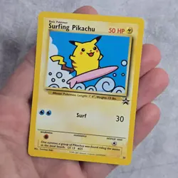 Surfing Pikachu Black Star Promo WOTC 28 Pokemon Card EX/NM Condition - Image 1