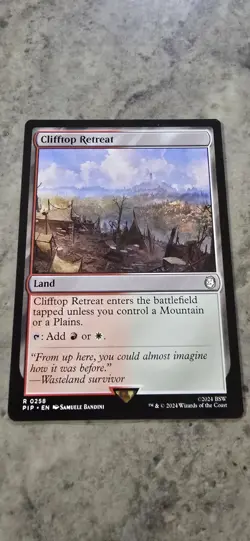 Clifftop Retreat Universes Beyond: Fallout Regular Land Rare MTG NM - Image 1