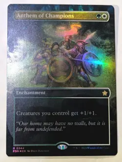 Anthem of Champions (Borderless) Foundations Foil - MTG RARE - Image 1
