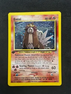 Pokemon TCG Entei 1st Edition Neo Revelation 6/64 Holo Rare WOTC Vintage - Image 1
