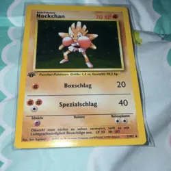 Hitmonchan 7/102 Base Set German 1st Edition Holo Rare Pokemon - Image 2